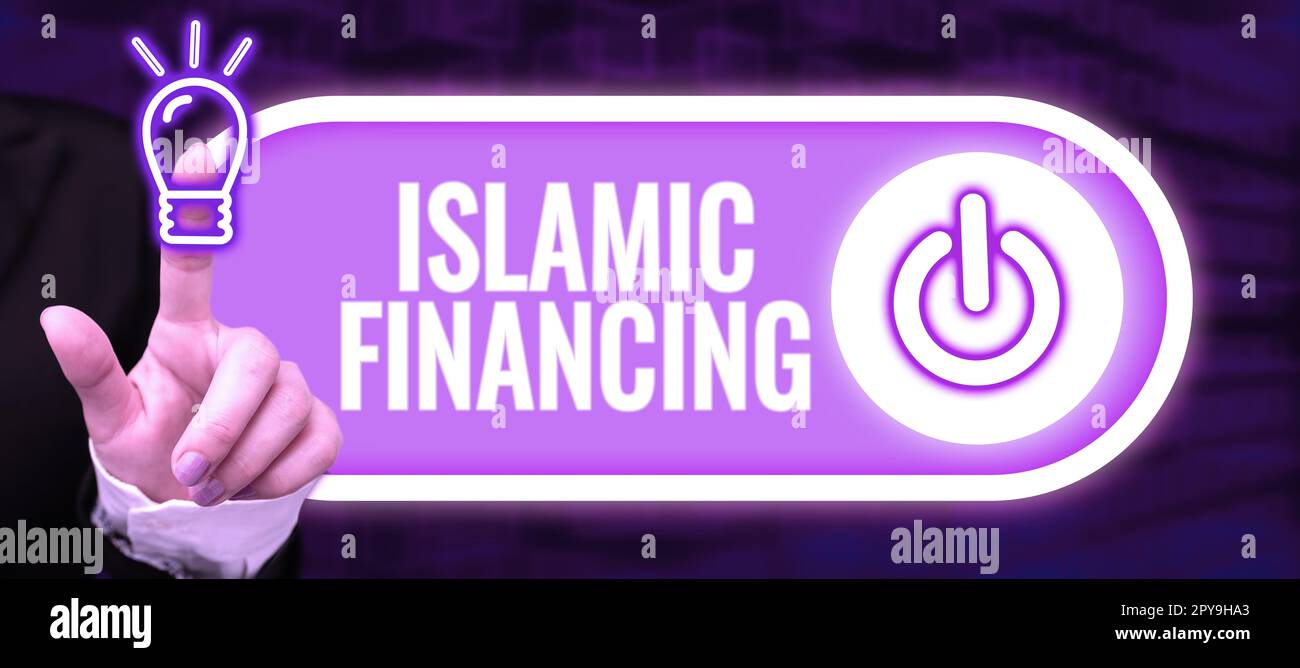 Text sign showing Islamic Financing. Business approach Banking activity and investment that complies with sharia Stock Photo
