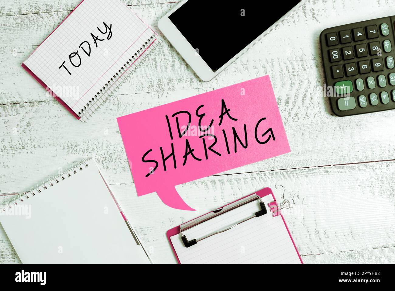 Handwriting text Idea Sharing. Internet Concept Startup launch innovation product, creative thinking Stock Photo