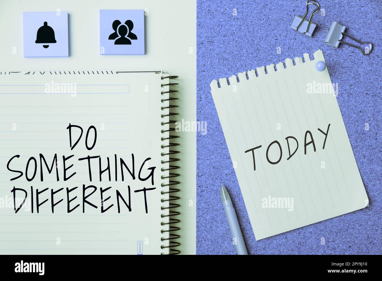 Text sign showing Do Something Different. Concept meaning be unique ...