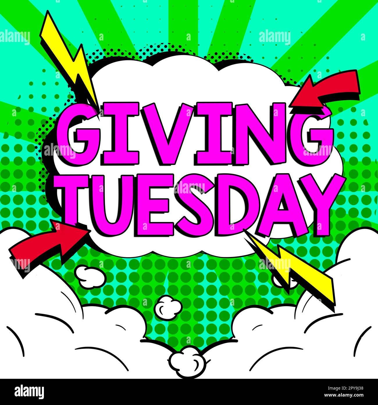 Hand writing sign Giving Tuesday. Business showcase international day of charitable giving Hashtag activism Stock Photo