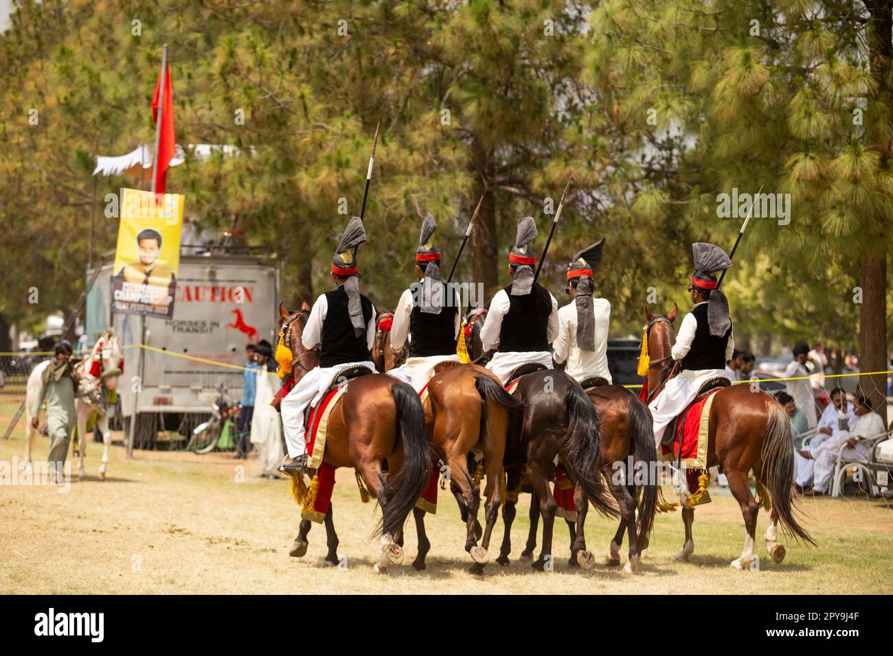 Pakistan, Asian Horse rider on traditional Islamabad Championship tent ...