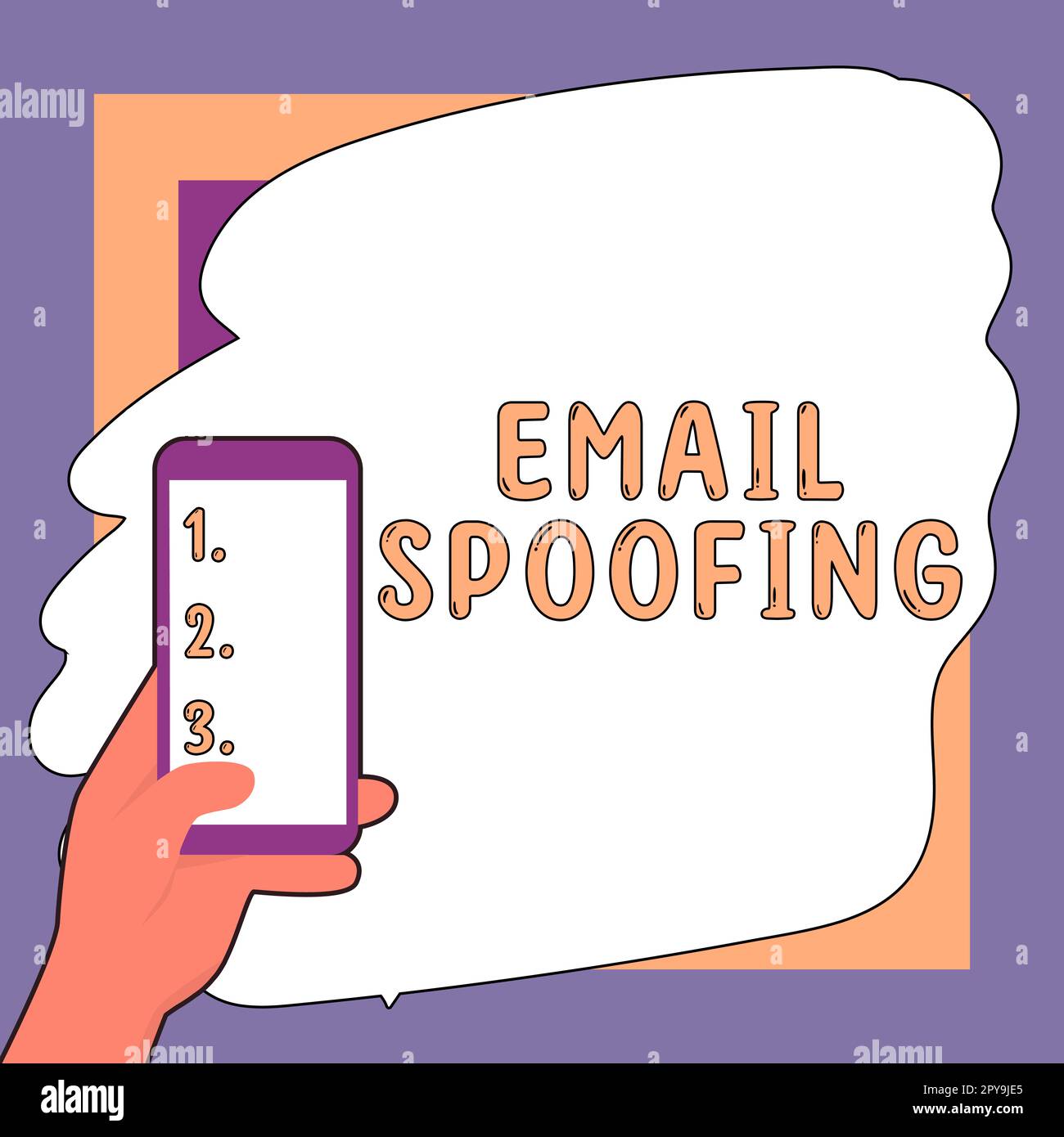 Sign displaying Email Spoofing. Business concept secure the access and content of an email account or service Stock Photo