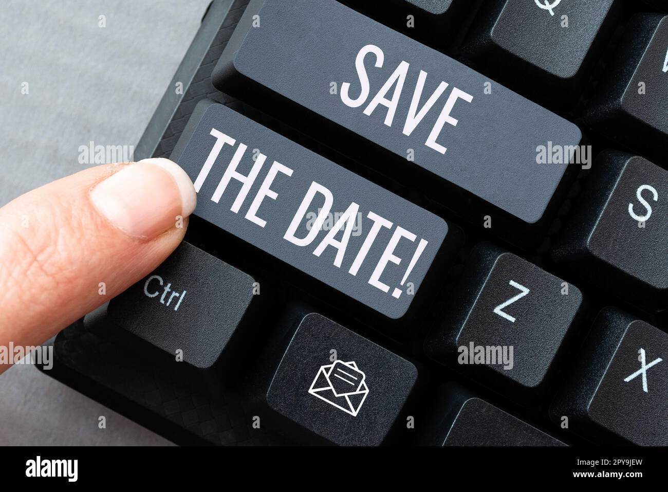 Handwriting text Save The Date. Internet Concept Remembering the schedule Mark the calendar Invitation Stock Photo