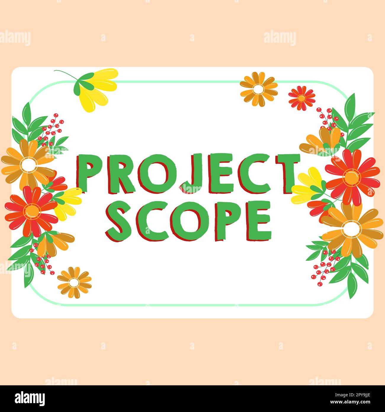 Project Scope Sticker Writing displaying text Project Scope. Business idea evaluation of work ...