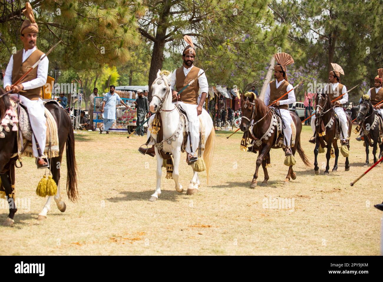 Pakistan, Asian Horse rider on traditional Islamabad Championship tent ...
