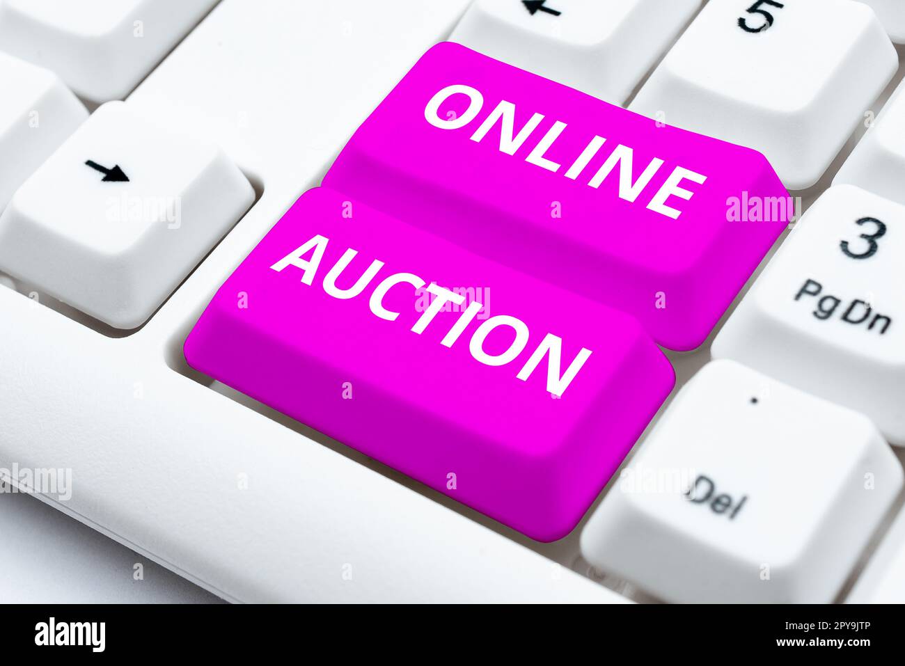 Sign displaying Online Auction. Business showcase process of buying and selling goods or services online Stock Photo