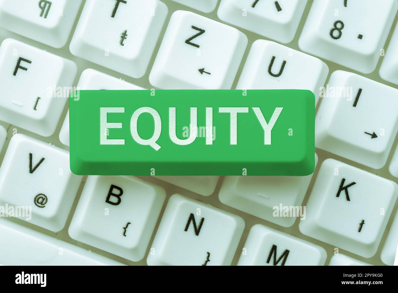 Conceptual caption Equity. Word Written on quality of being fair and impartial race free One hand Unity Stock Photo