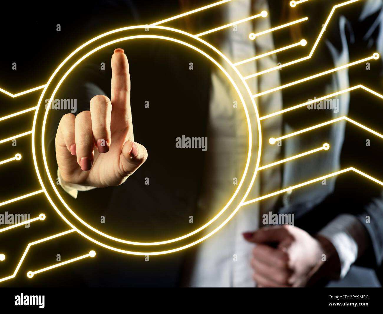 Close up businessman touching virtual hi-res stock photography and images -  Page 9 - Alamy