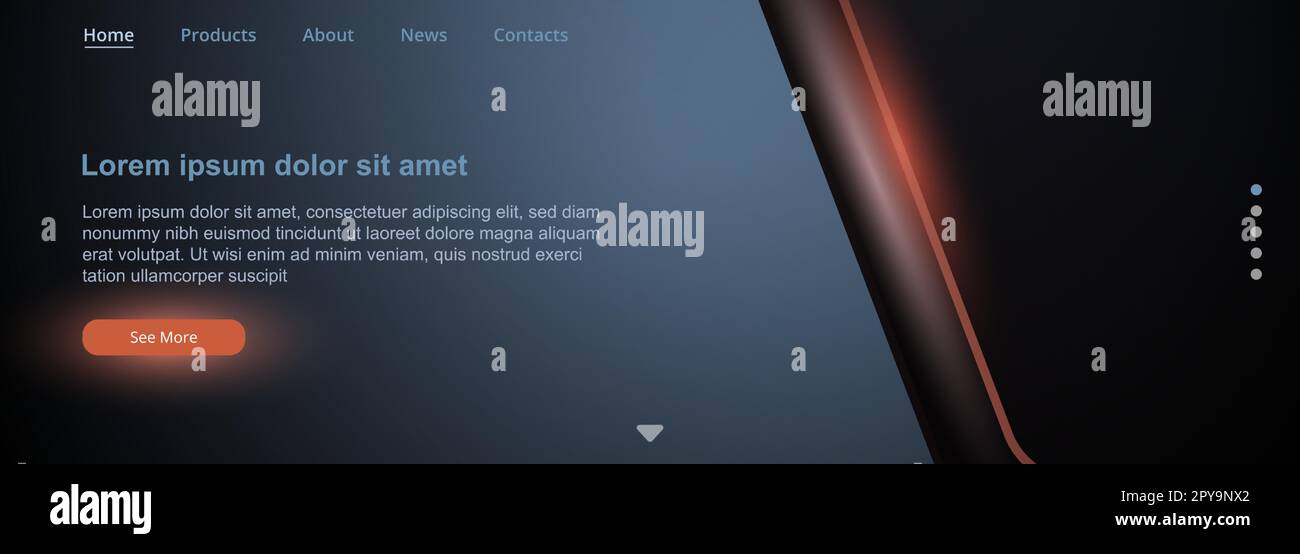 Black and orange modern abstract wide banner with diagonal shapes and ...