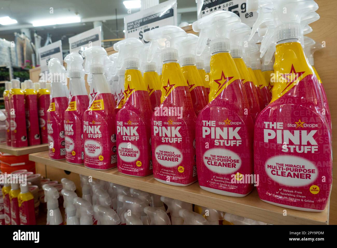 Housecleaning products are available at the Home Depot in New York