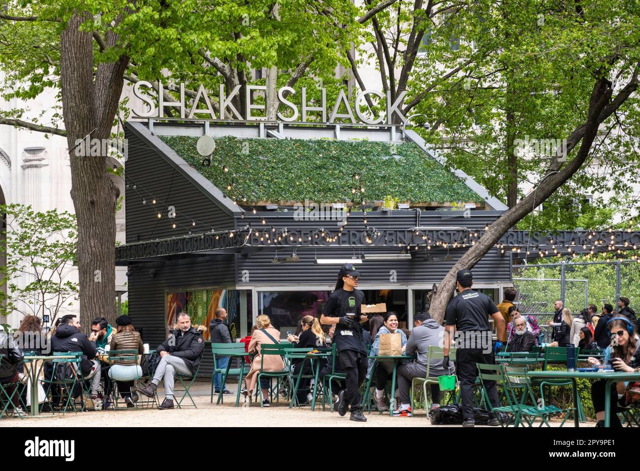 The Shake Shack in Madison Square Park is a popular spot for outdoor