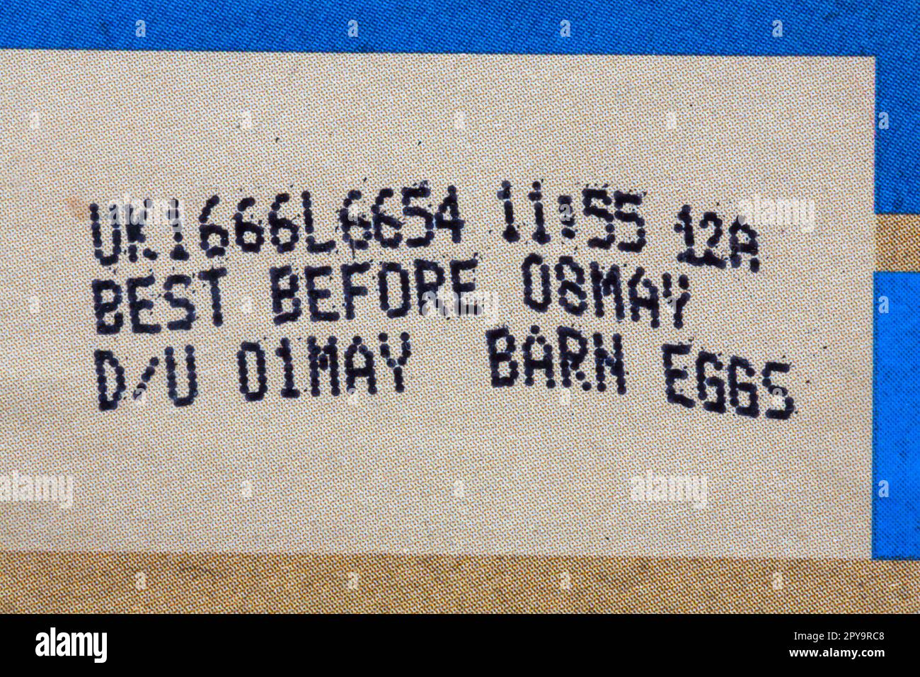 Best Before D/U display until detail on carton of Waitrose 6 large