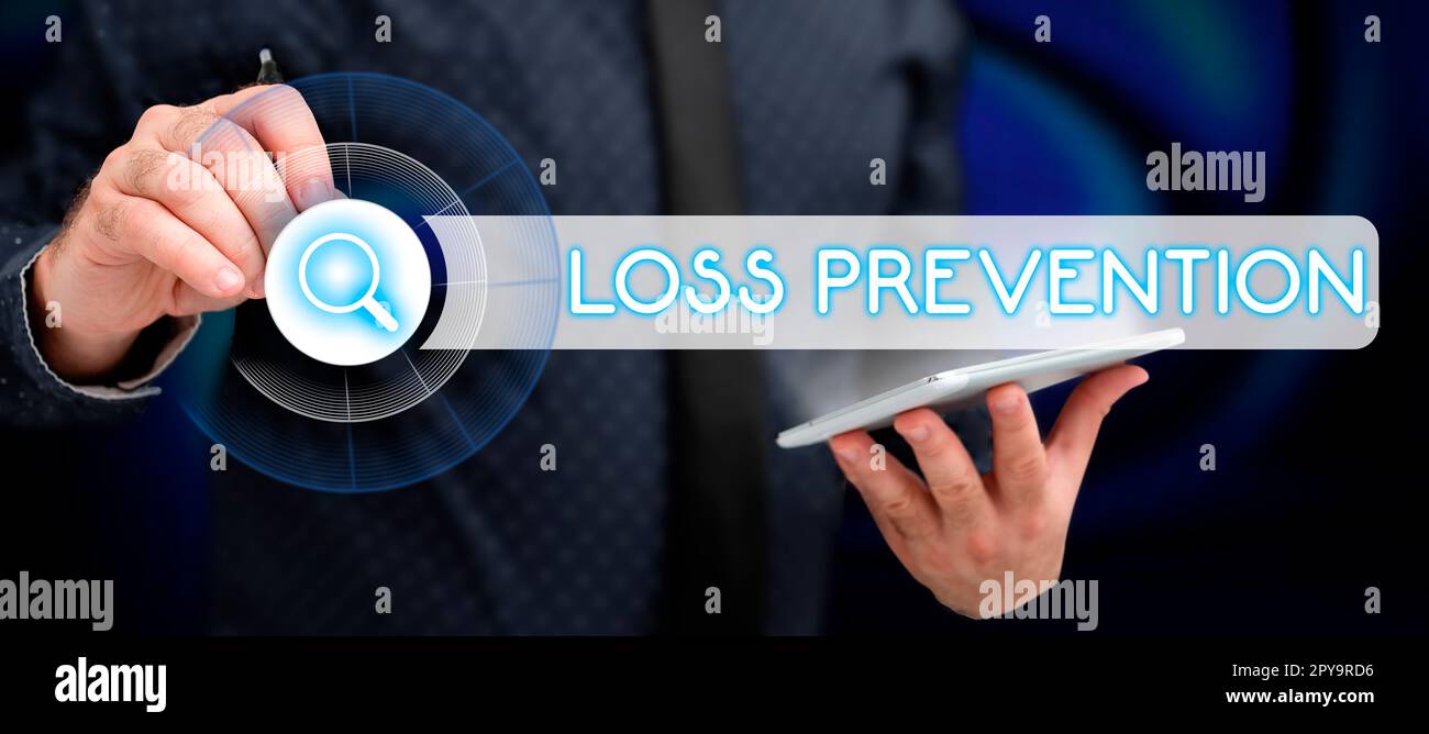 Sign displaying Loss Prevention. Business concept the fact that you no longer have something or have less of something Stock Photo