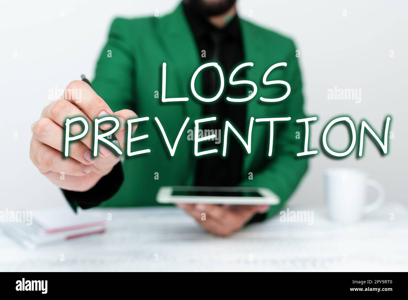Handwriting text Loss Prevention. Business overview the fact that you no longer have something or have less of something Stock Photo