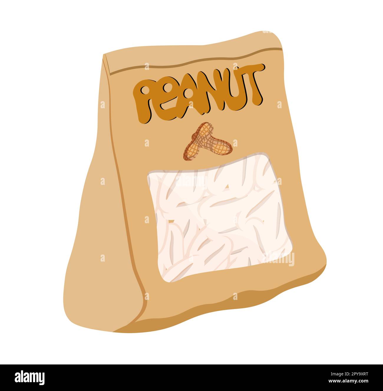 Peanut. Peanut beans in a package. bag of nuts.vector illustration isolated on white background Stock Photo