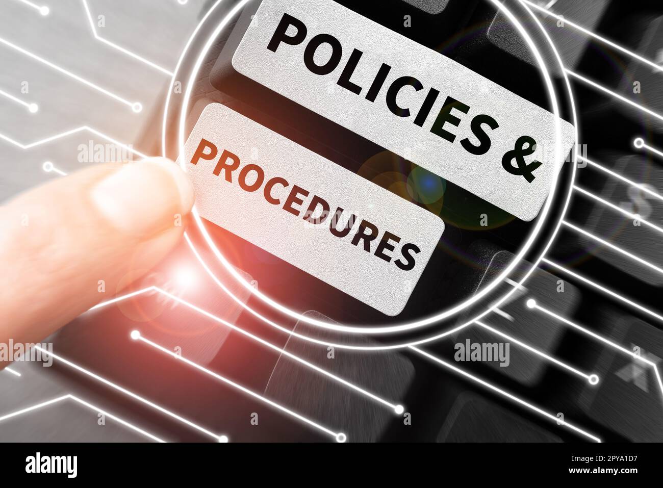 Writing displaying text Policies Procedures. Word for list of rules defines customer and buyer rights Stock Photo