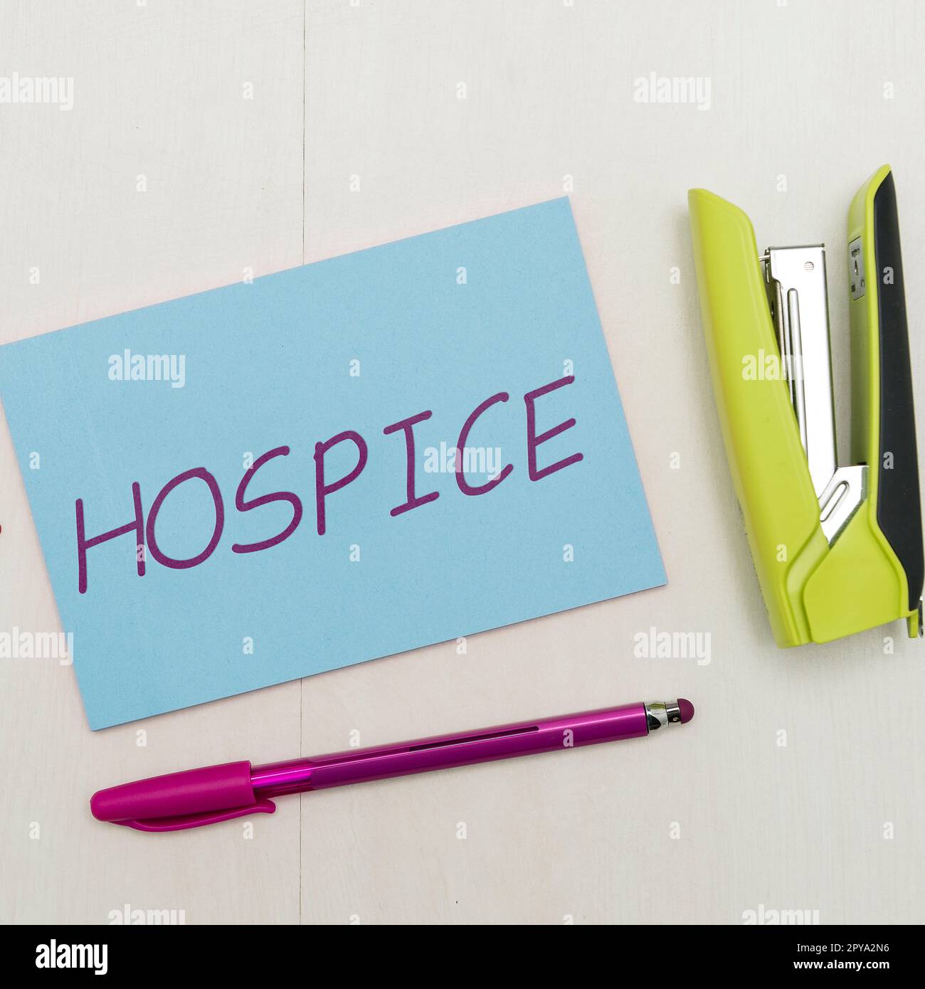 Text sign showing Hospice. Concept meaning focuses on the palliation of