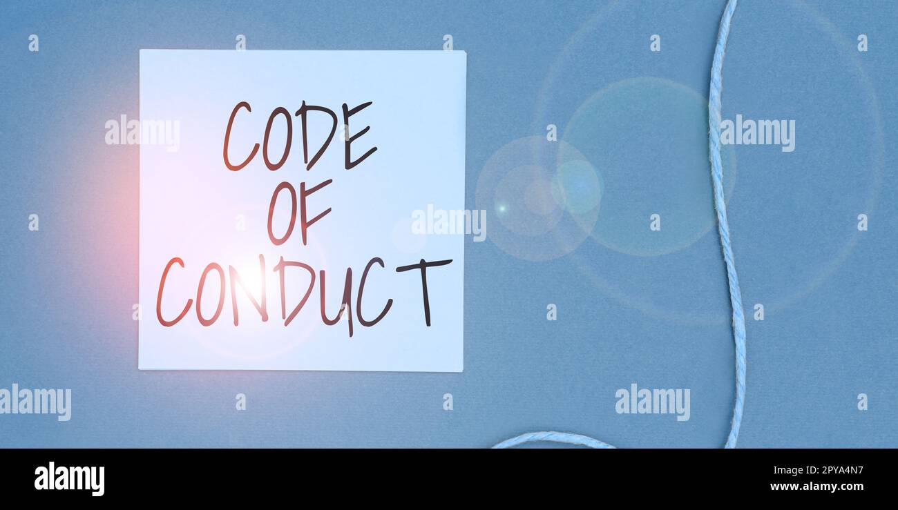 Text showing inspiration Code Of Conduct. Business idea Ethics rules