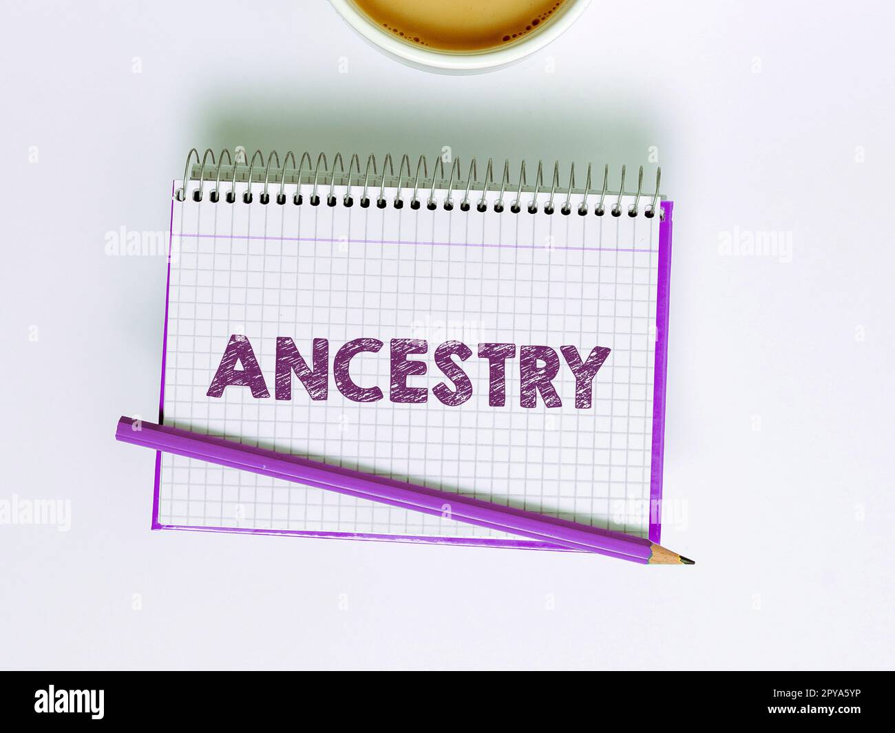 Conceptual caption Ancestry. Word for the history or developmental process of a phenomenon object idea or style Stock Photo
