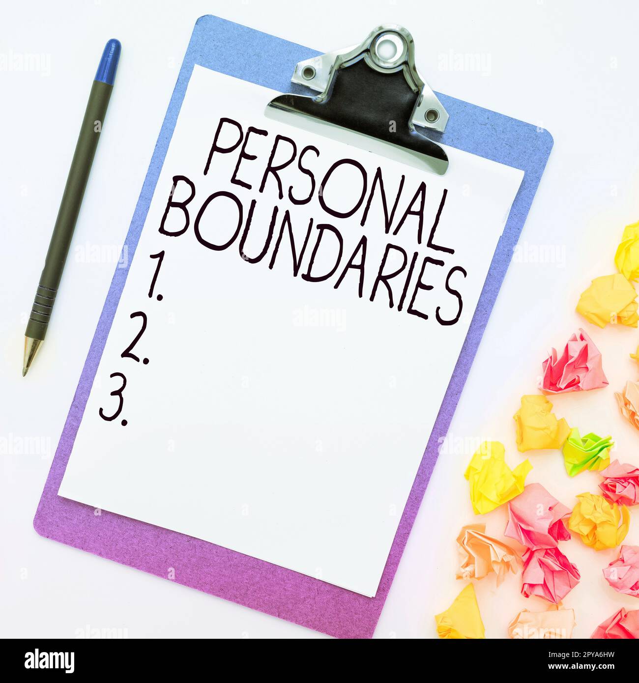 Sign displaying Personal Boundaries. Business concept something that indicates limit or extent in interaction with personality Stock Photo
