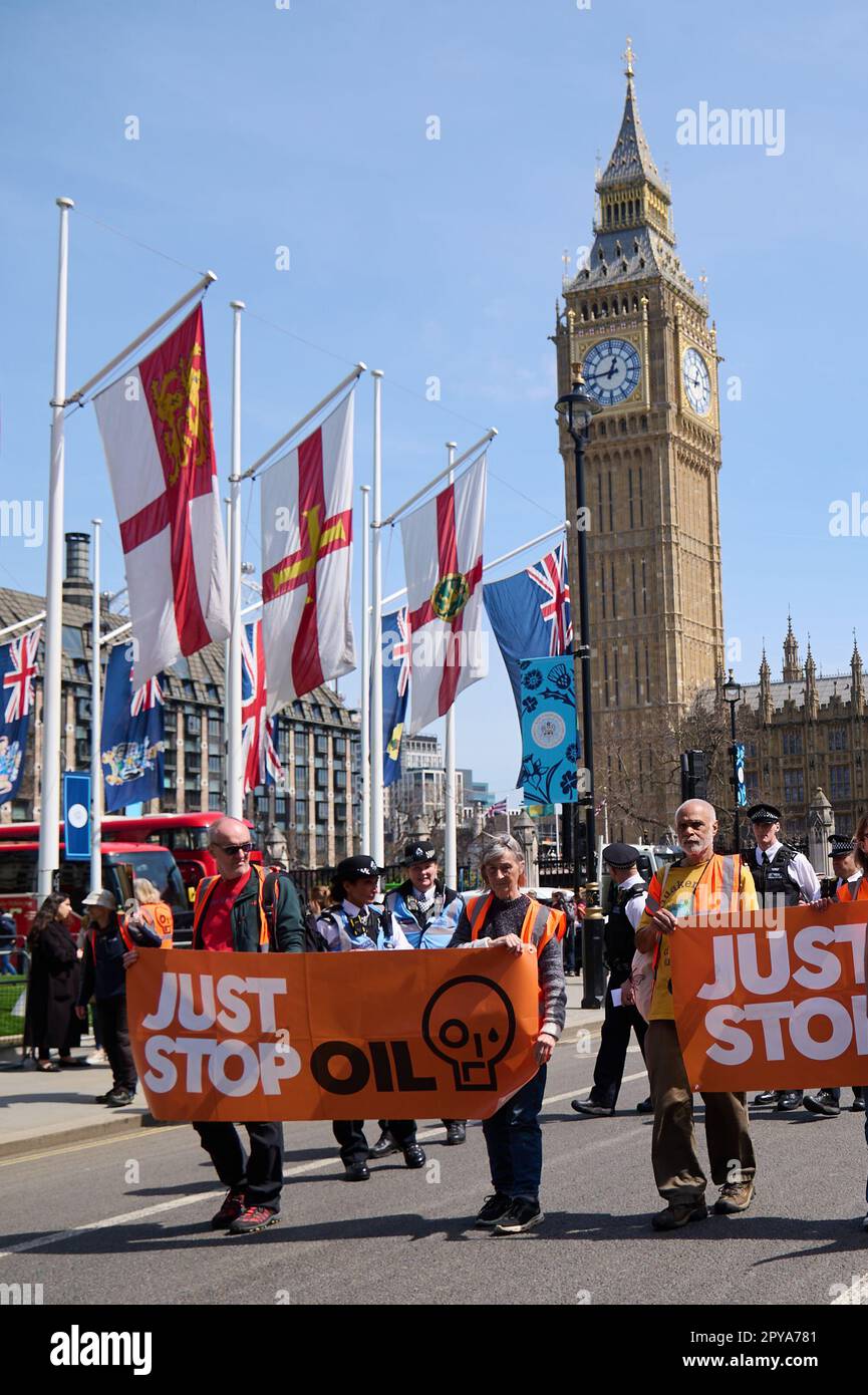 London, UK . 3 May, 2023 . Protesters Pictured At A Just Stop Oil ...