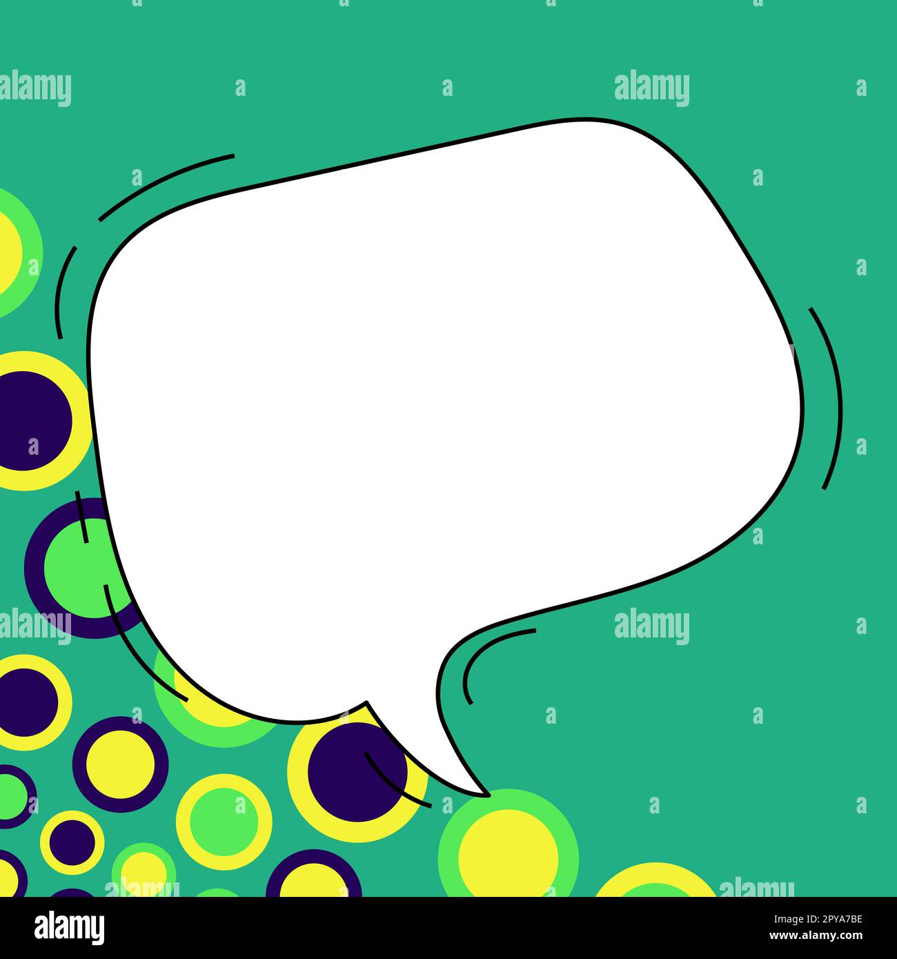Comic Blank Speech Bubble With Copy Space And Colorful Doodles Stock ...