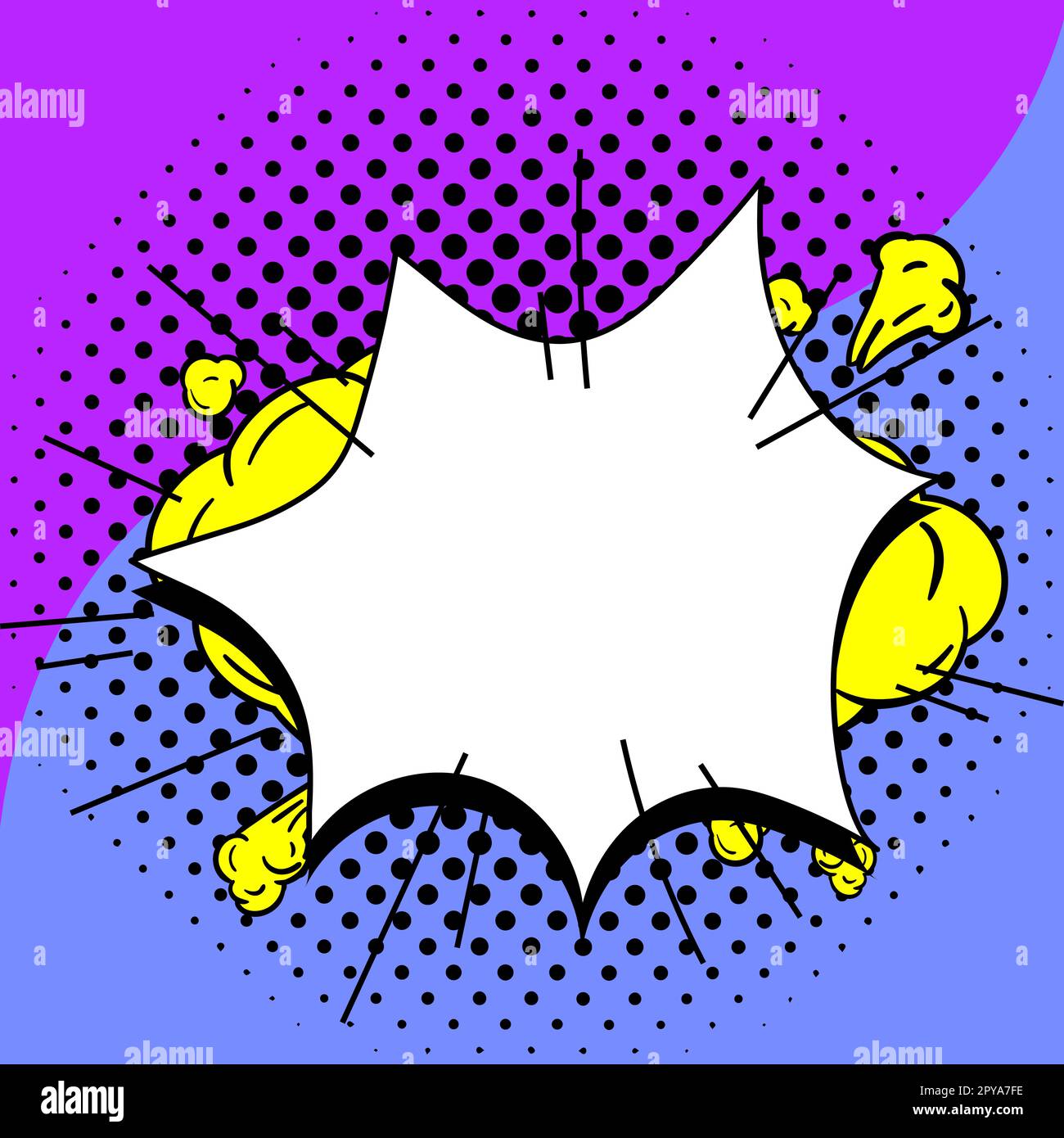 Comic Blank Speech Bubble With Copy Space And Colorful Doodles Stock ...