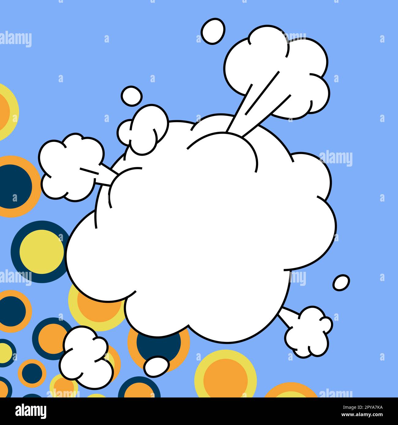 Comic Blank Speech Bubble With Copy Space And Colorful Doodles Stock ...