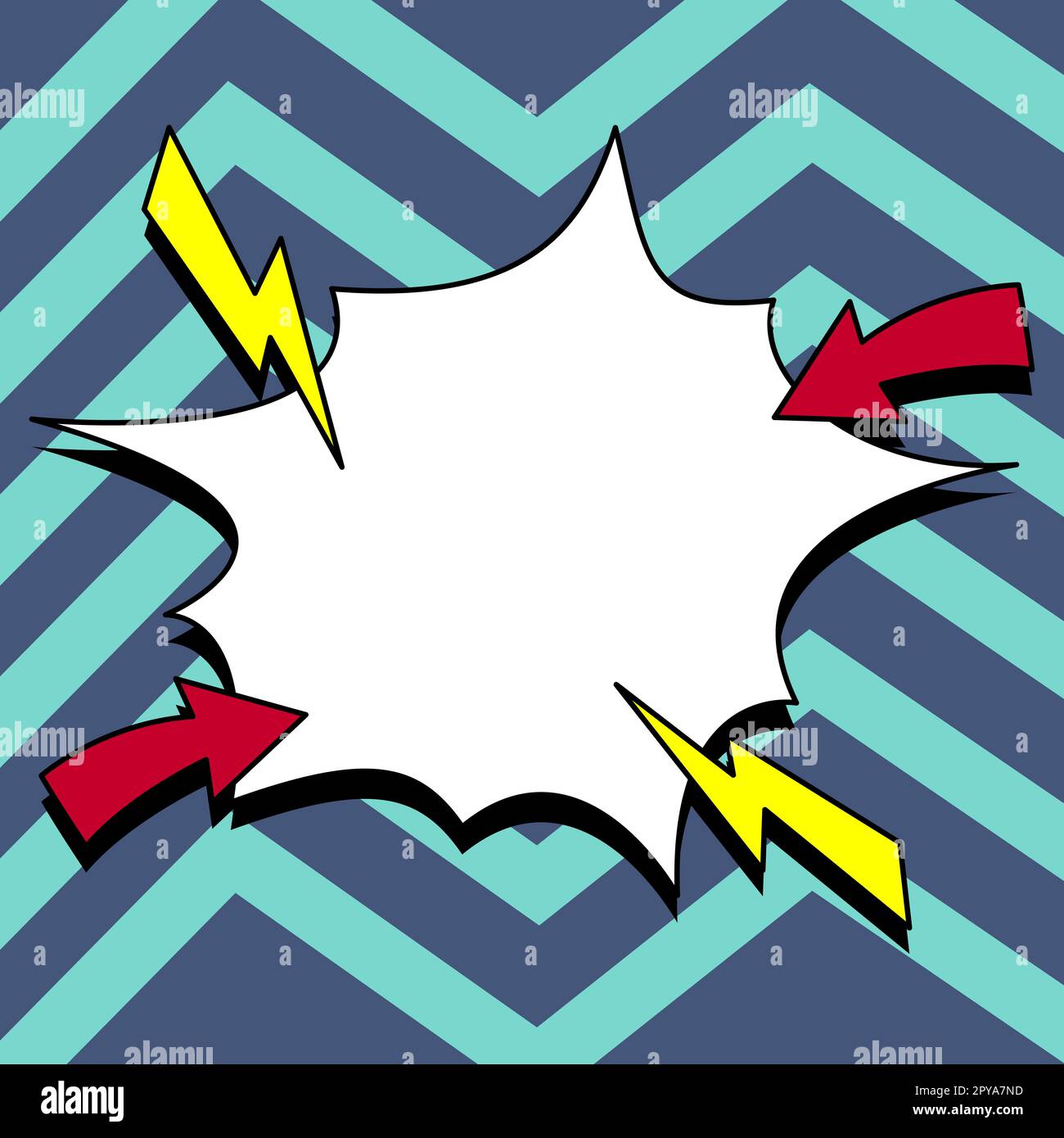 Comic Blank Speech Bubble With Copy Space And Colorful Doodles Stock ...