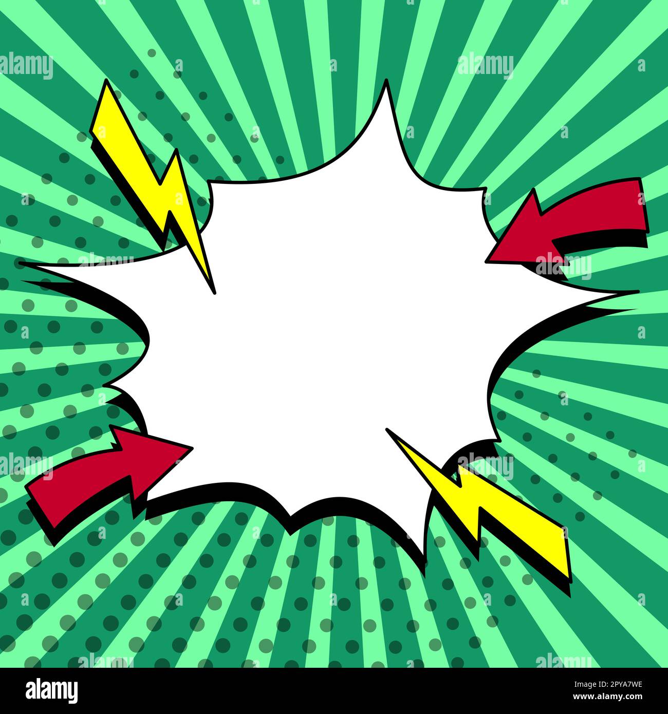 Comic Blank Speech Bubble With Copy Space And Colorful Doodles Stock ...