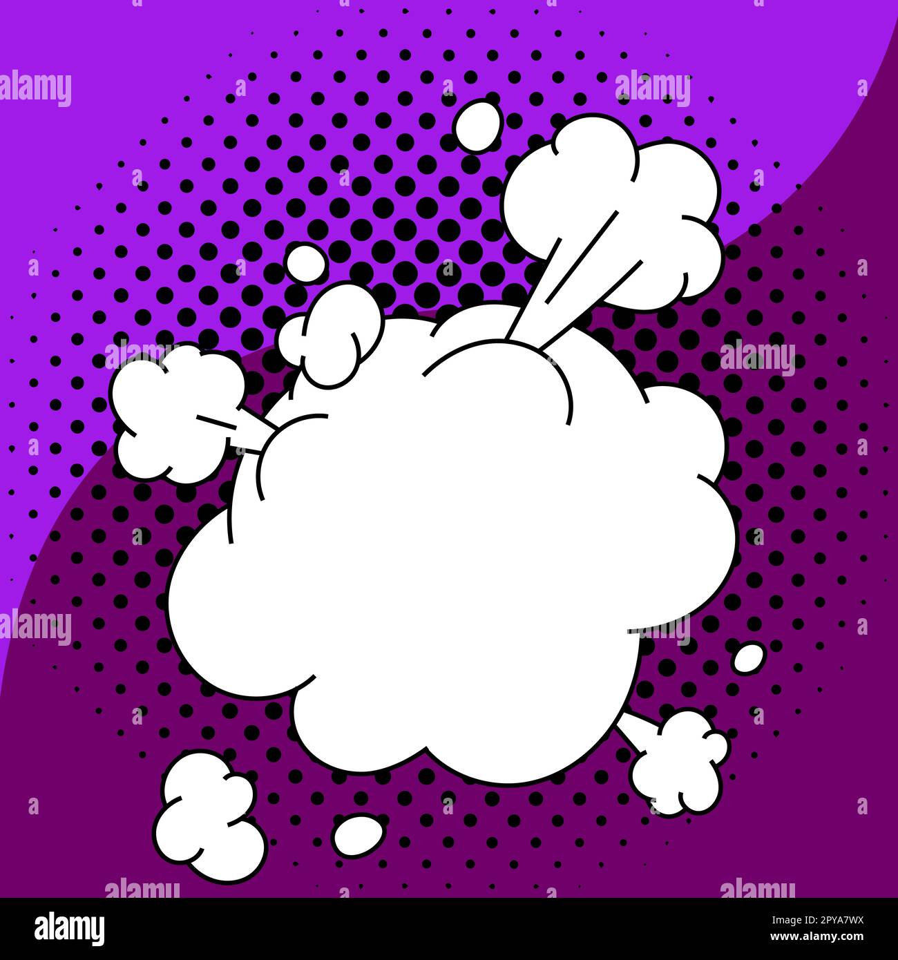Comic Blank Speech Bubble With Copy Space And Colorful Doodles Stock ...