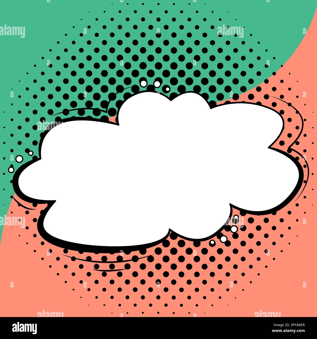 Comic Blank Speech Bubble With Copy Space And Colorful Doodles Stock ...