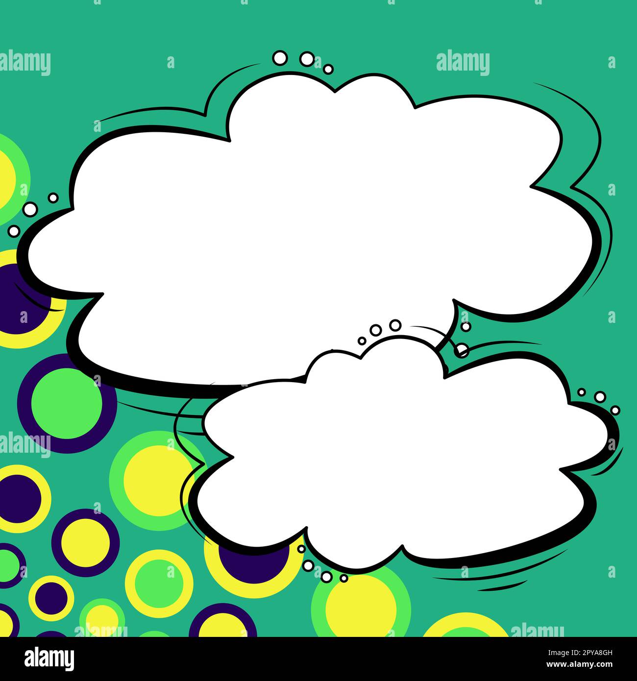 Comic Blank Speech Bubble With Copy Space And Colorful Doodles Stock ...