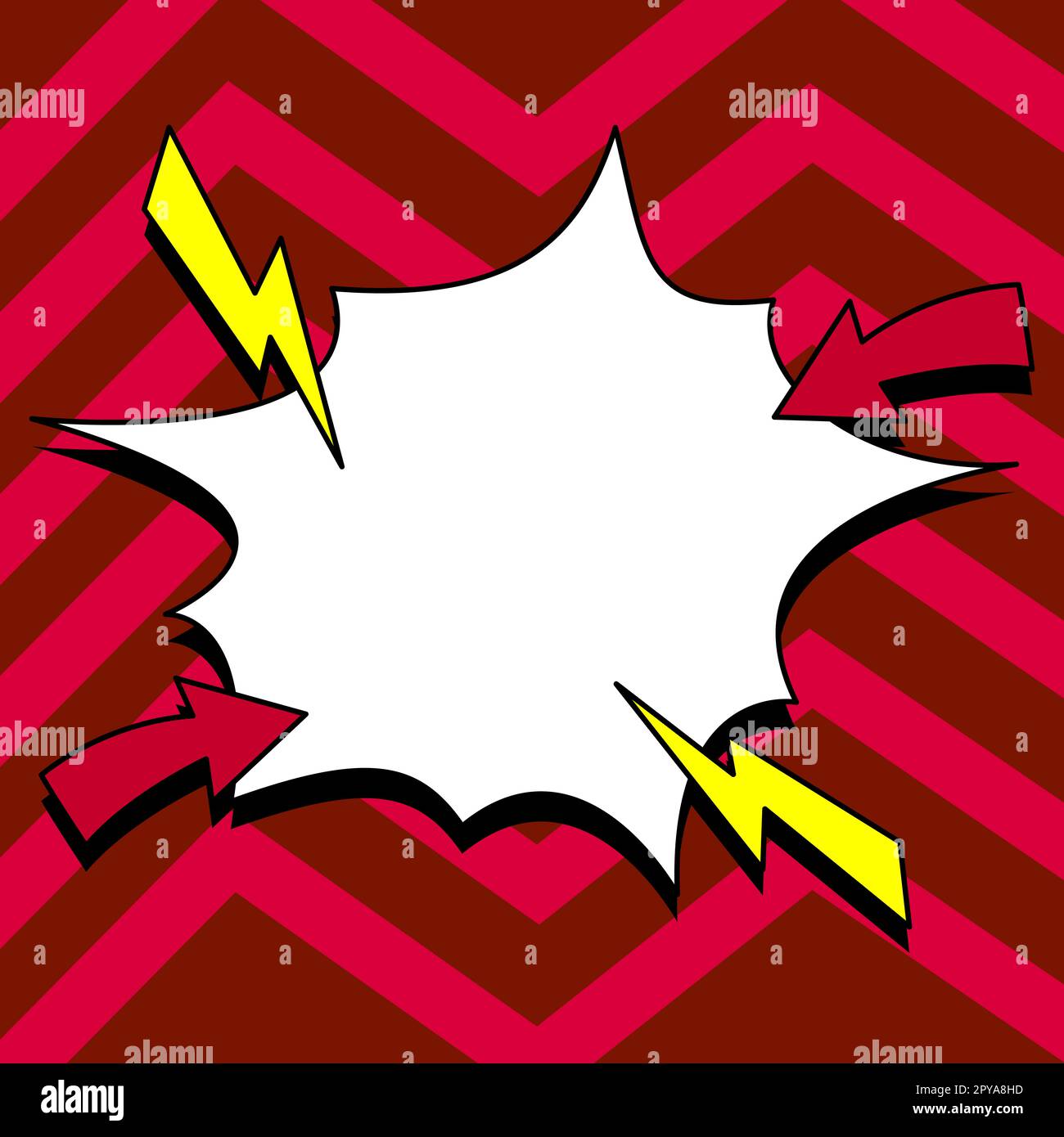 Comic Blank Speech Bubble With Copy Space And Colorful Doodles Stock ...