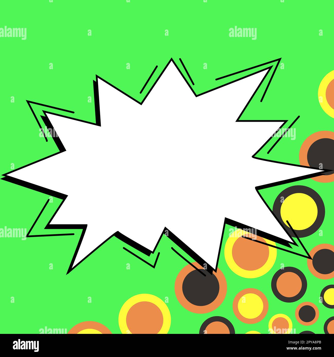 Comic Blank Speech Bubble With Copy Space And Colorful Doodles Stock ...