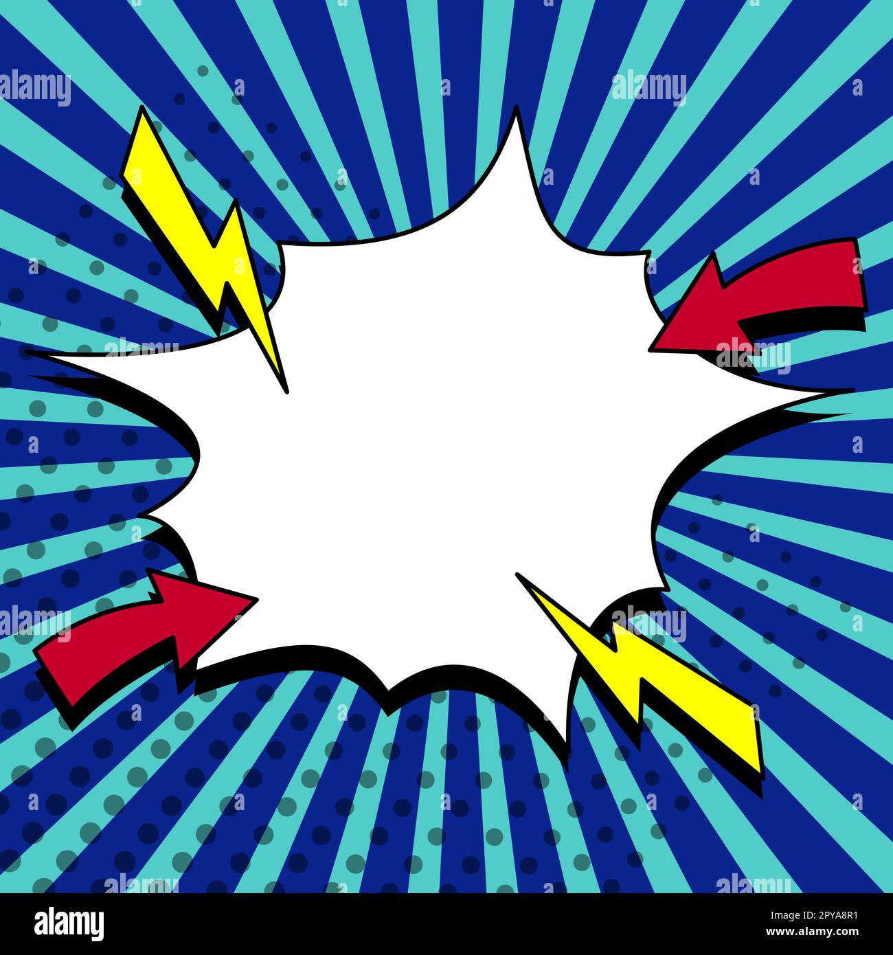Comic Blank Speech Bubble With Copy Space And Colorful Doodles Stock ...