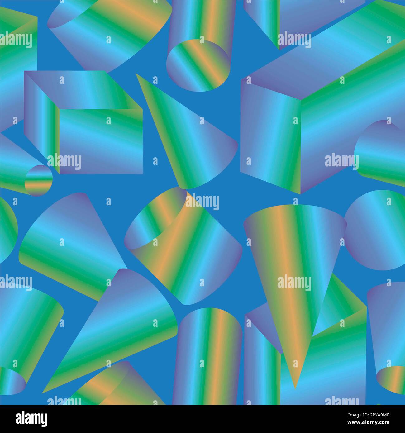 seamless pattern with different colored geometric shapes and shapes ...