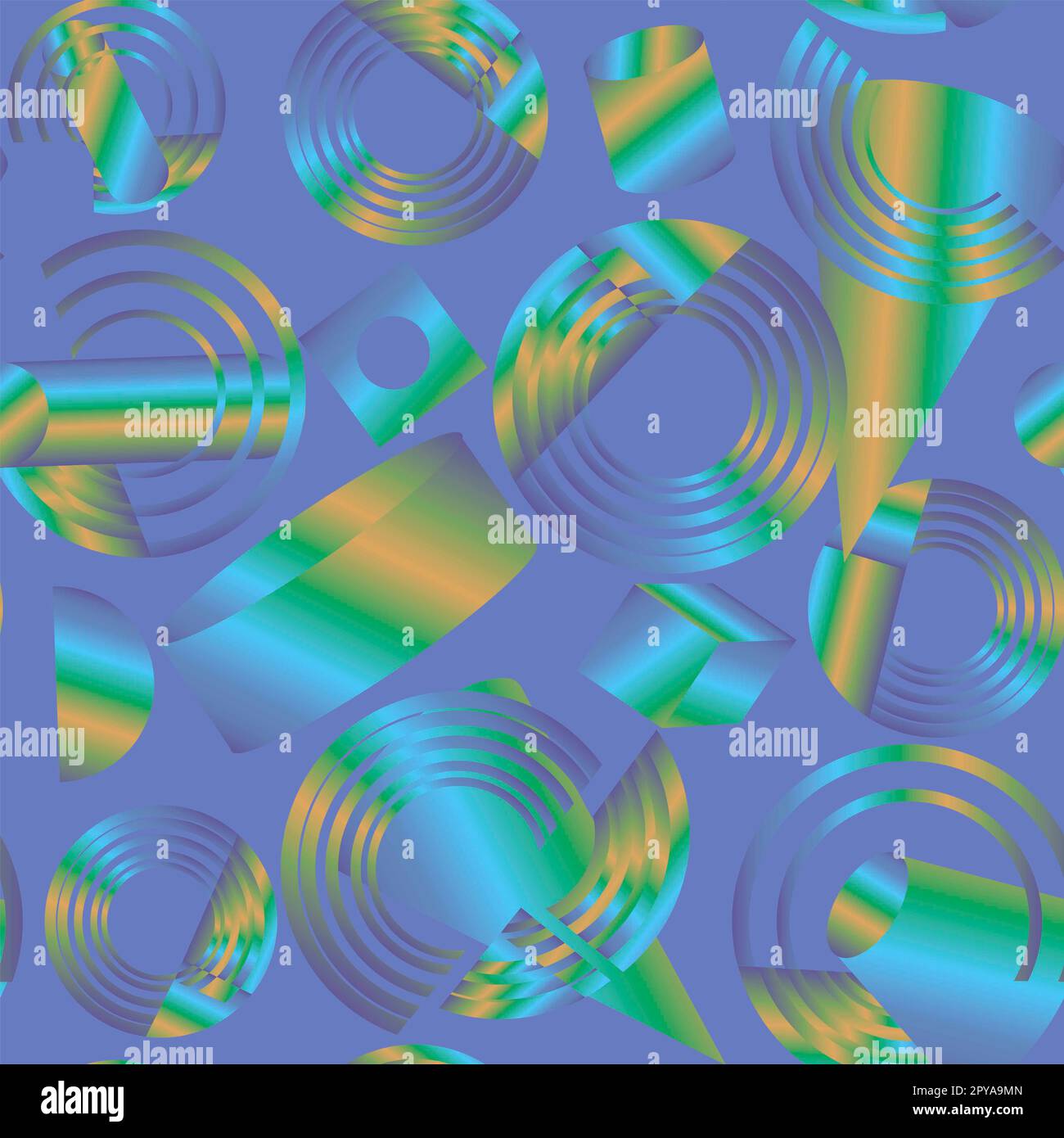 seamless pattern with different colored geometric shapes and shapes ...