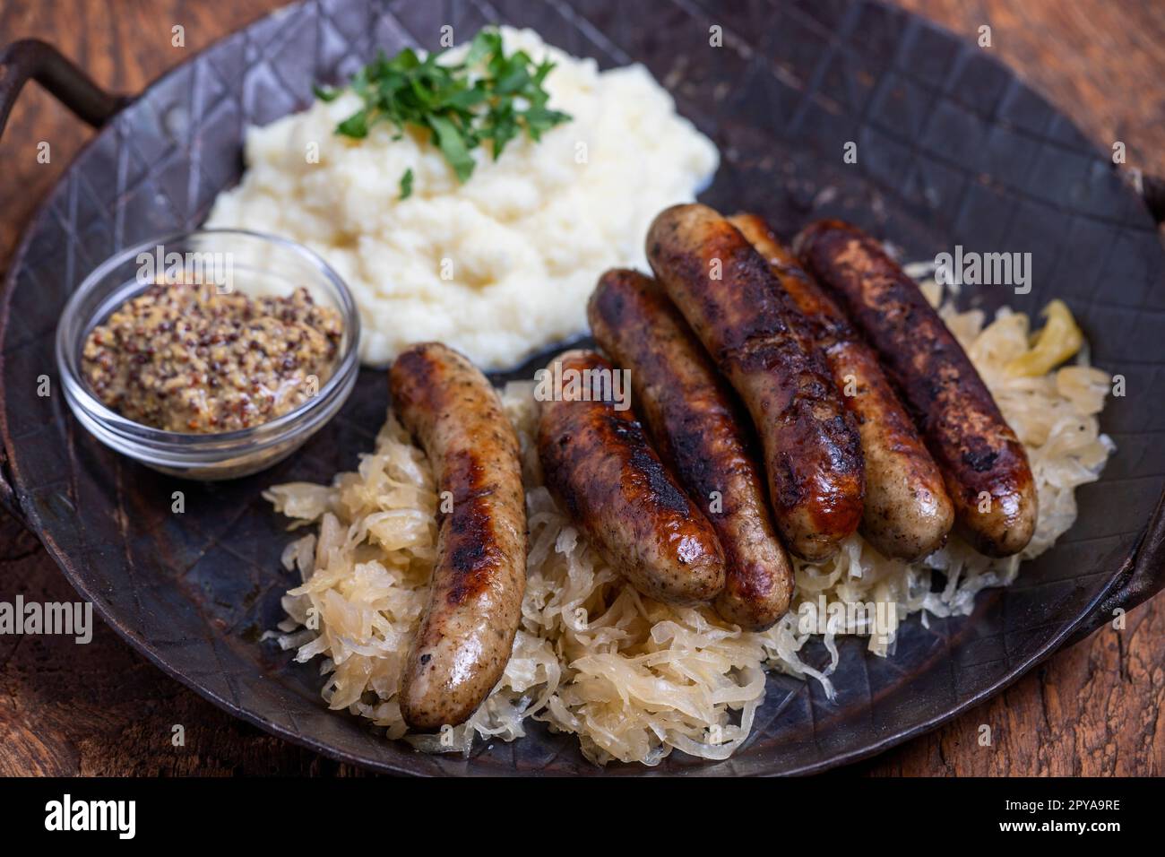 grilled franconian sausages Stock Photo