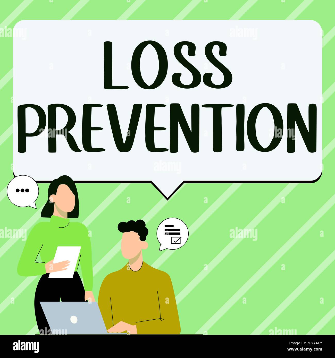Text caption presenting Loss Prevention. Business idea the fact that you no longer have something or have less of something Stock Photo