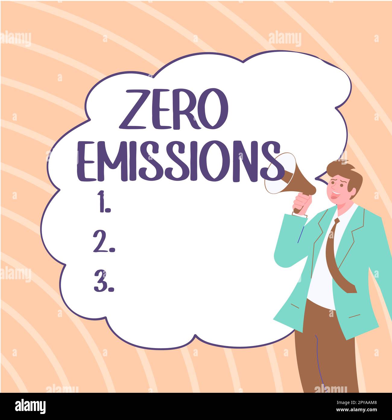 Conceptual caption Zero Emissions. Word for emits no waste products that pollute the environment Stock Photo