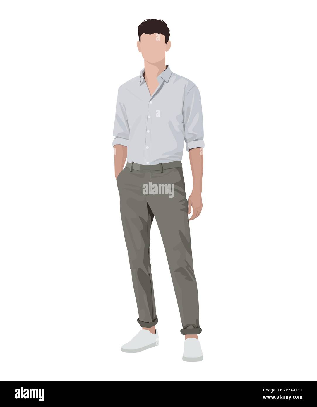 A man in a business suit on a white background. Vector illustration in ...