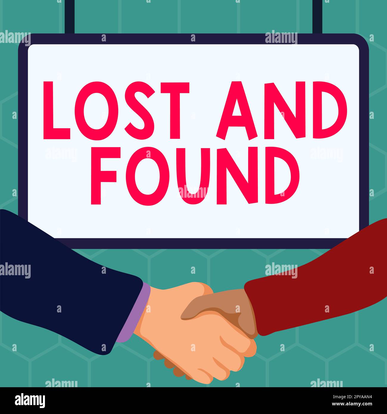 Handwriting text Lost And Found. Word for Place where you can find things Search