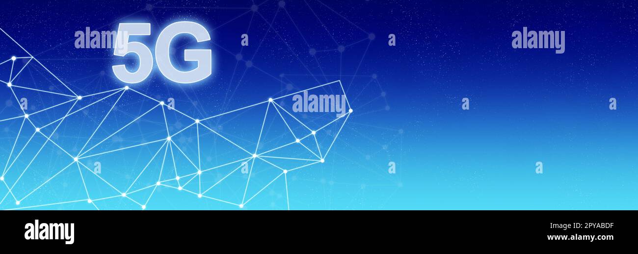 5G Fast speed wireless internet connection and technology concept. 3d ...