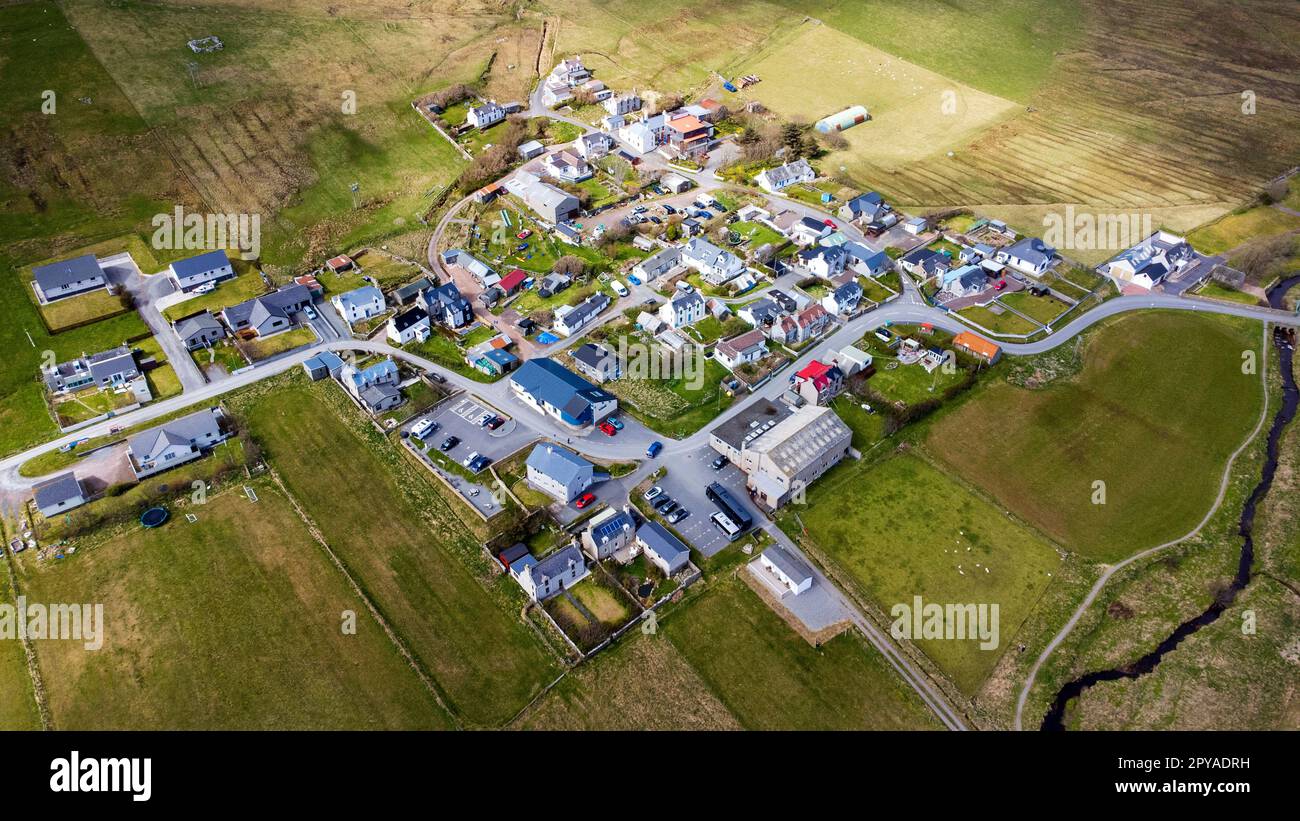 Hoswick Village , Sandwick, Shetland taken by Drone Stock Photo Alamy