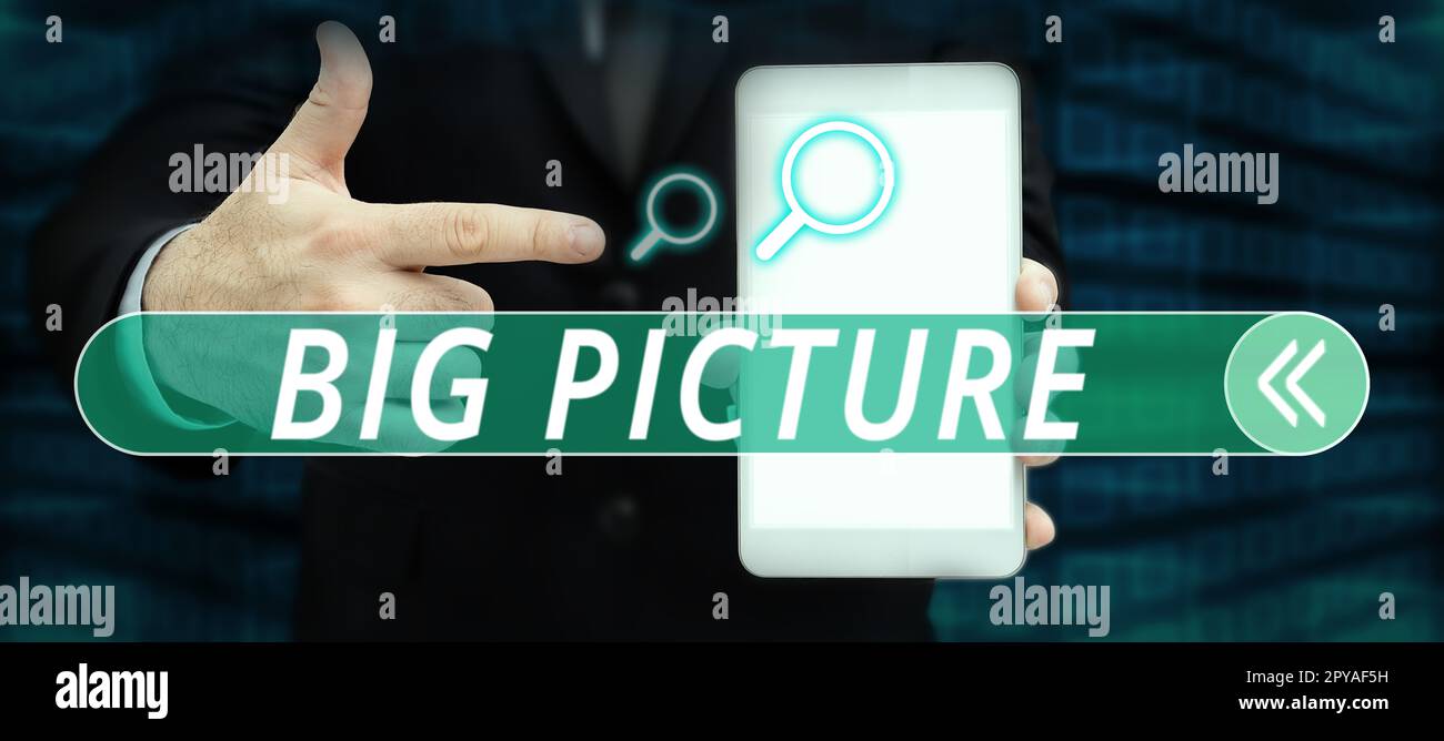 Conceptual display Big Picture. Internet Concept most important facts ...