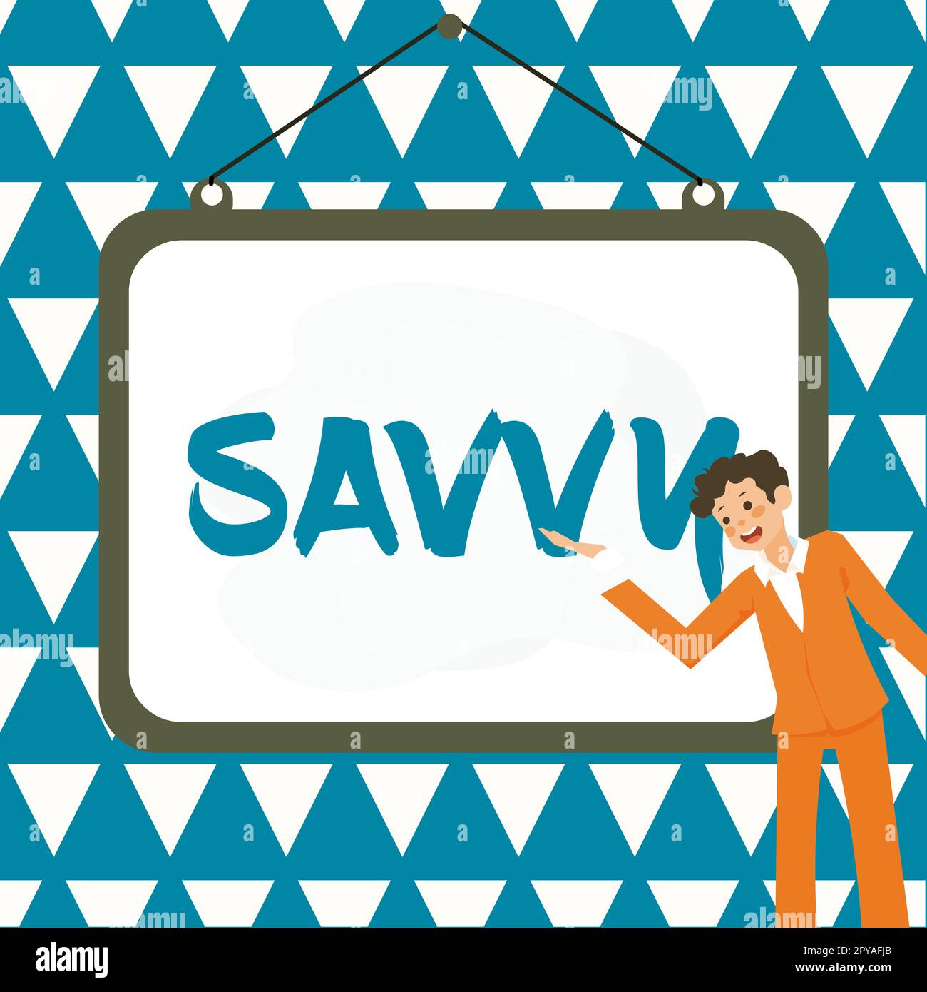 Text sign showing Savvy. Internet Concept having perception, comprehension in practical matters Stock Photo