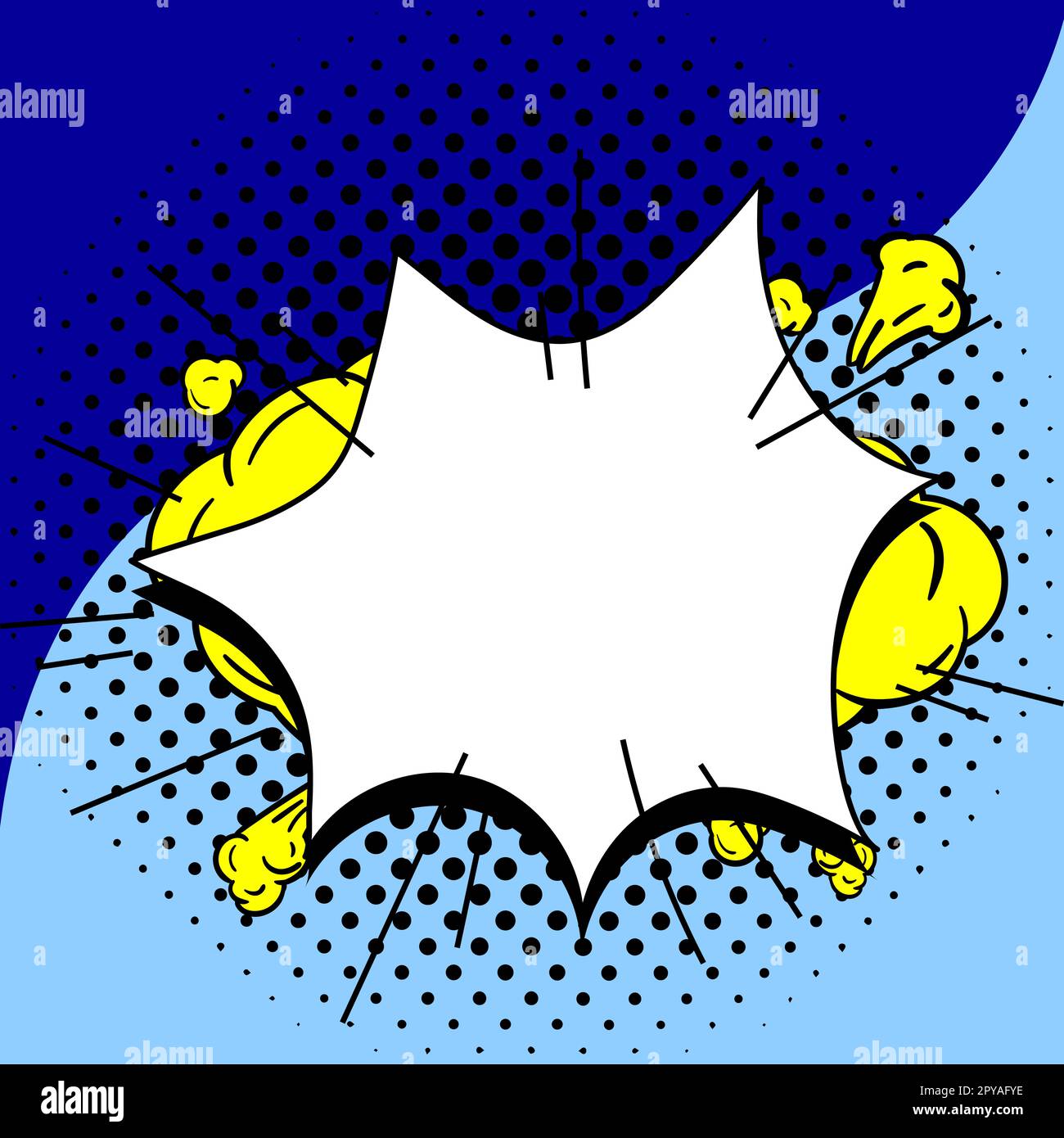 Comic Blank Speech Bubble With Copy Space And Colorful Doodles Stock ...