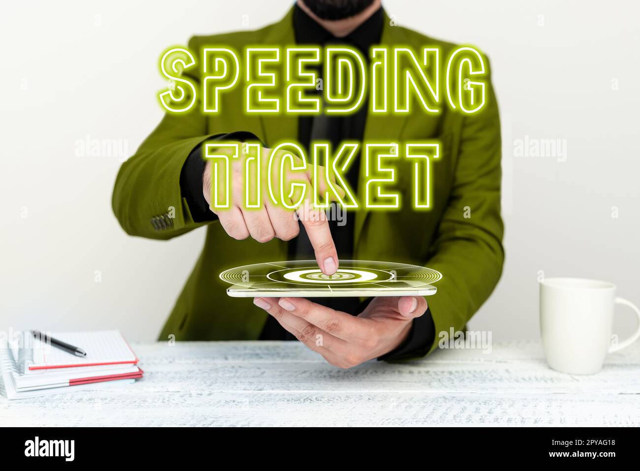 Text sign showing Speeding Ticket. Business overview psychological test for the maximum speed of performing a task Stock Photo