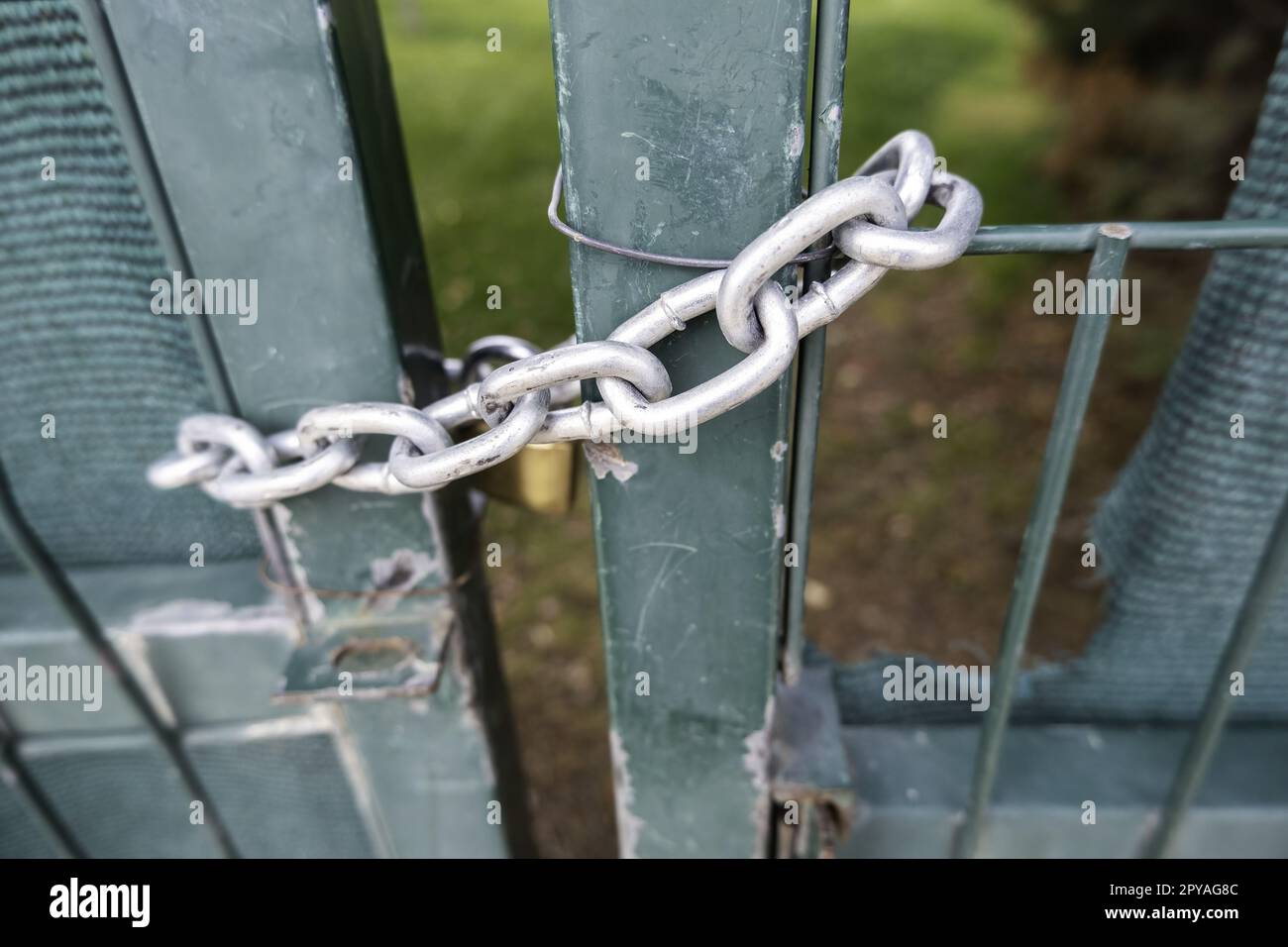 Padlock with a chain Stock Photo